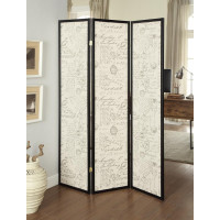 Coaster Furniture 900074 3-panel French Script Print Folding Screen Espresso